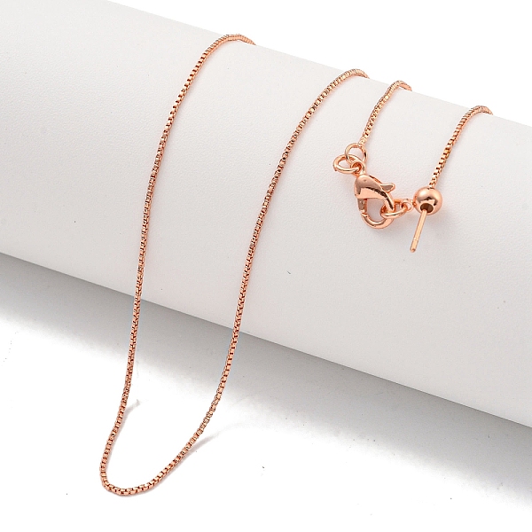 

PandaHall Brass Box Chain Necklaces for Women, Rose Gold, 17.68 inch(449mm) Brass