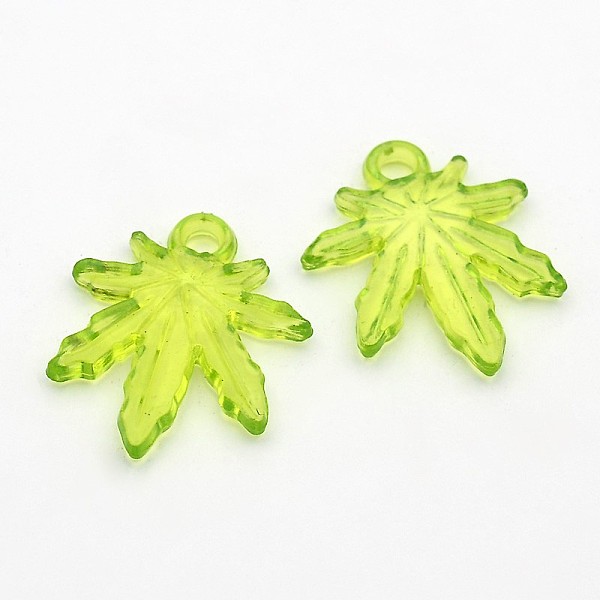 

PandaHall Transparent Acrylic Pendants, Leaf, Yellow Green, 23.2mm long, 20mm wide, 3mm thick, hole: 2.5mm, about 995pcs/500g Acrylic Leaf...