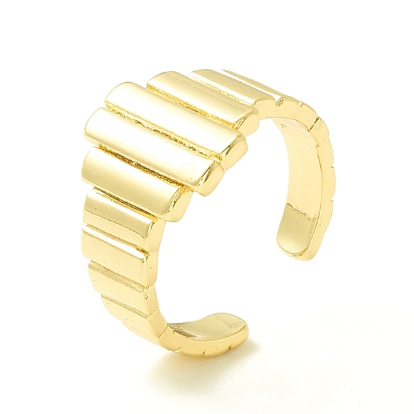 

PandaHall Brass Rectangle Wrapped Open Cuff Ring for Women, Cadmium Free & Lead Free, Real 18K Gold Plated, US Size 7 1/4(17.5mm) Brass