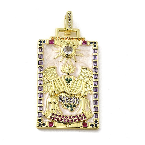 

PandaHall Brass Micro Pave Cubic Zirconia Pendants with Enamel, Tarot, WhiteSmoke, 39x22.5x3mm, Hole: 5x3mm Brass+Cubic Zirconia+Enamel..., White