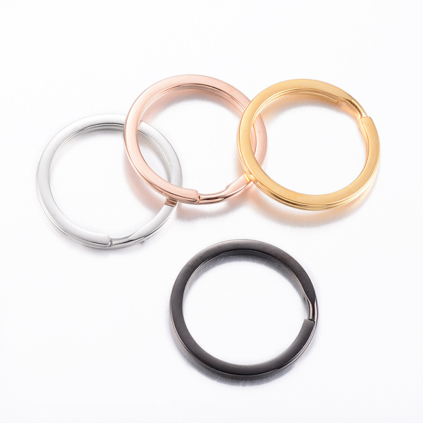 

PandaHall 304 Stainless Steel Split Key Rings, Keychain Clasp Findings, Mixed Color, 20x2mm 304 Stainless Steel Ring Multicolor
