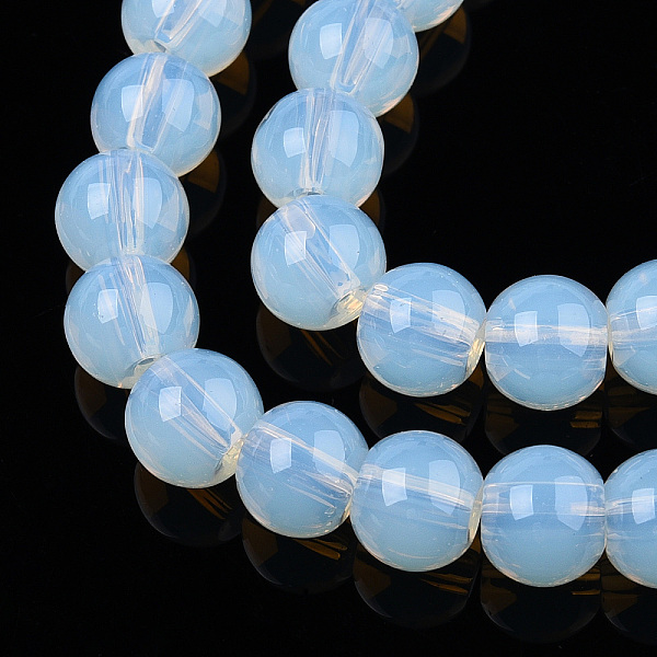 

PandaHall Transparent Glass Beads Strands, Round, Creamy White, 6~6.5mm, Hole: 1.4mm, about 67~70pcs/strand, 14.76 inch~15.16 inch...