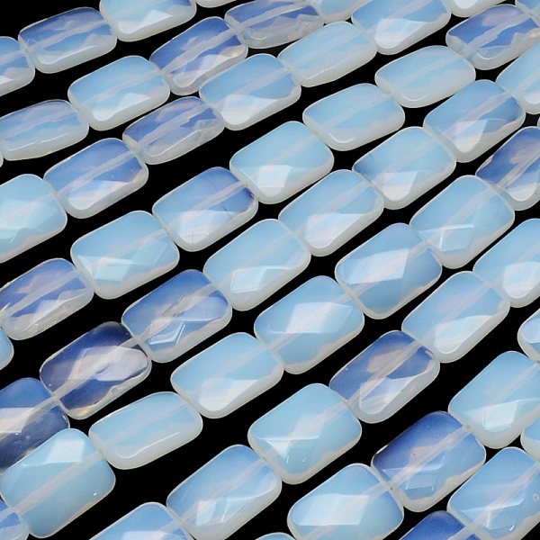 

PandaHall Faceted Rectangle Opalite Beads Strands, 16x12~13x5~6mm, Hole: 1mm, about 13pcs/strand, 8.26 inch Opalite Rectangle