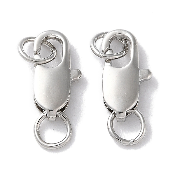 Rack Plating Brass Lobster Claw Clasps