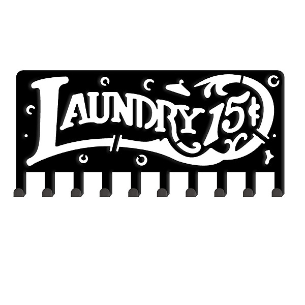 

PandaHall Iron Wall Mounted Hook Hangers, Decorative Organizer Rack, for Bag Clothes Key Scarf Hanging Holder, with Screws, Rectangle with..., Black