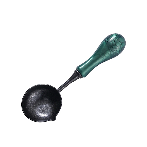 

PandaHall Alloy Sealing Wax Spoons, with ABS Handle, Stamp Heating Tool, Teal, 102x34.6mm Alloy Cyan