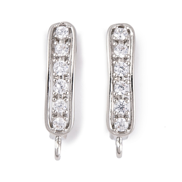 

PandaHall Rack Plating Brass Cubic Zirconia Hoop Earring Findings, Cadmium Free & Lead Free, Long-Lasting Plated, Platinum, 16x4mm, Hole...