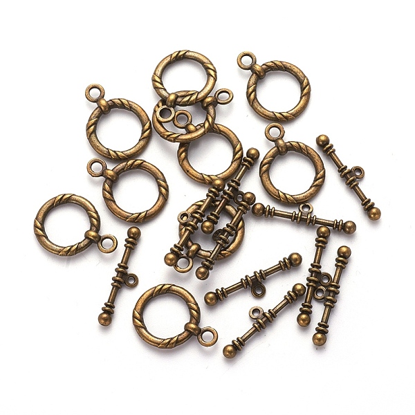 

PandaHall Tibetan Style Alloy Toggle Clasps, Cadmium Free & Nickel Free & Lead Free, Antique Bronze, about 34mm long, 4mm wide, 4mm thick...
