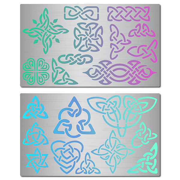 

PandaHall GORGECRAFT 2 Styles Metal Celtic Knot Stencil Stainless Steel Painting Template Reusable Drawing Tool for Wood Burning Engraving...