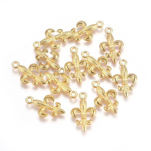 

PandaHall Tibetan Style Alloy Metal Fleur De Lis Pendants, Lead Free and Cadmium Free, Golden, 24x14x3mm, Hole: 2mm Alloy Flower