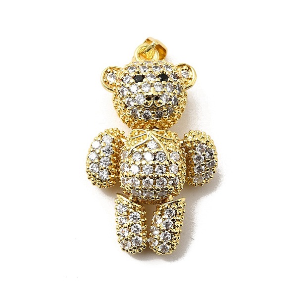 

PandaHall Brass Micro Pave Clear Cubic Zirconia Pendants, Bear, Real 18K Gold Plated, Clear, 30.5x18.5x10mm Brass+Cubic Zirconia Bear Clear
