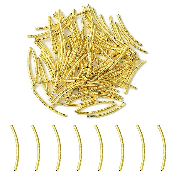 

PandaHall Brass Tube Beads, Curved Tube, Golden, 30x2mm, Hole: 1mm Brass Tube