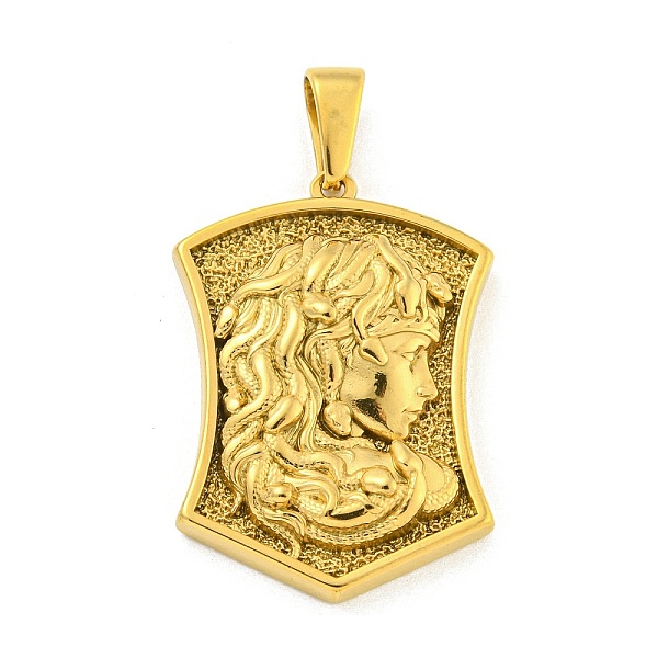 

PandaHall Ion Plating(IP) 304 Stainless Steel Pendants, Shield with Medusa Charm, Golden, 38x27x6mm, Hole: 9.5x5mm 304 Stainless Steel...