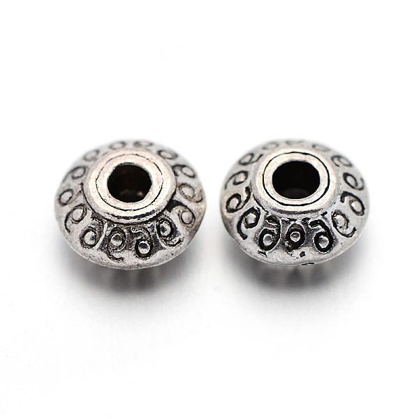 

PandaHall Tibetan Style Alloy Beads, Lead Free & Nickel Free & Cadmium Free, Bicone, Antique Silver, about 7mm long, 7mm wide, 4.5mm thick...