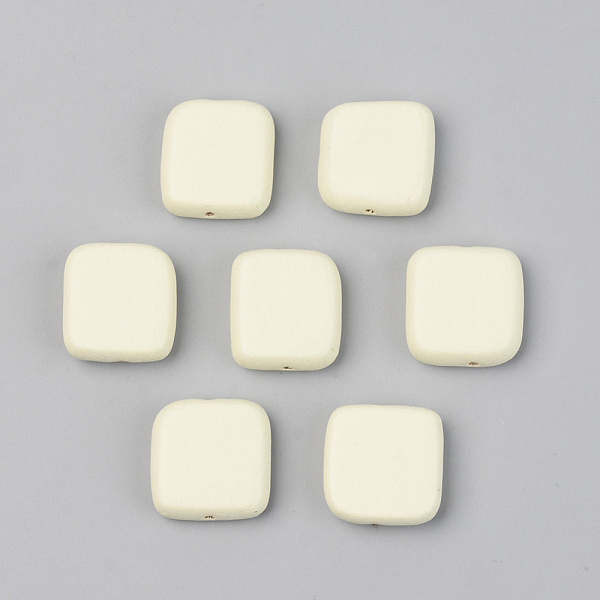 

PandaHall Painted Natural Wood Beads, Lead Free, Square, Beige, 15.5~16.5x15.5~16.5x6mm, Hole: 1.2mm Schima Wood Square Yellow