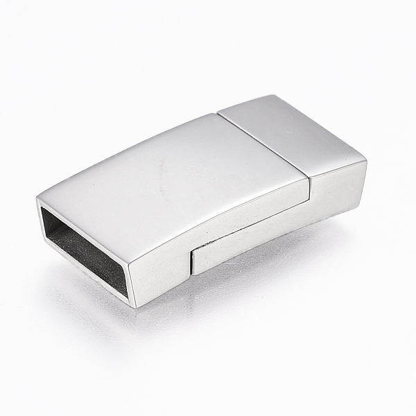 

PandaHall 304 Stainless Steel Magnetic Clasps with Glue-in Ends, Rectangle, Stainless Steel Color, 23x11.5x4.5mm, Hole: 3x10mm 304 Stainless...