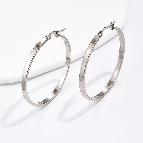 

PandaHall Simple Geometric Tube Earrings for Women, Fashionable and Versatile, for Women, Ring, Silver Stainless Steel Ring