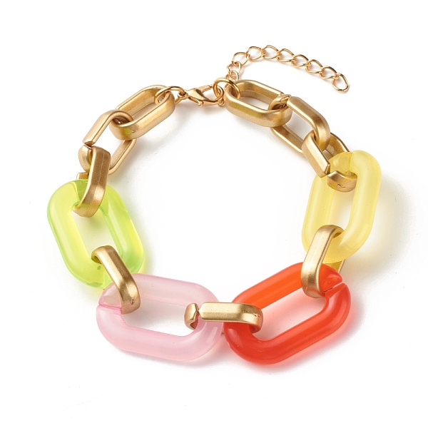 

PandaHall Two Tone Acrylic Cable Chain Bracelet for Teen Girl Women, Chunky Chain Bracelet, Mixed Color, 8-5/8 inch(21.8cm) Acrylic..., Multicolor