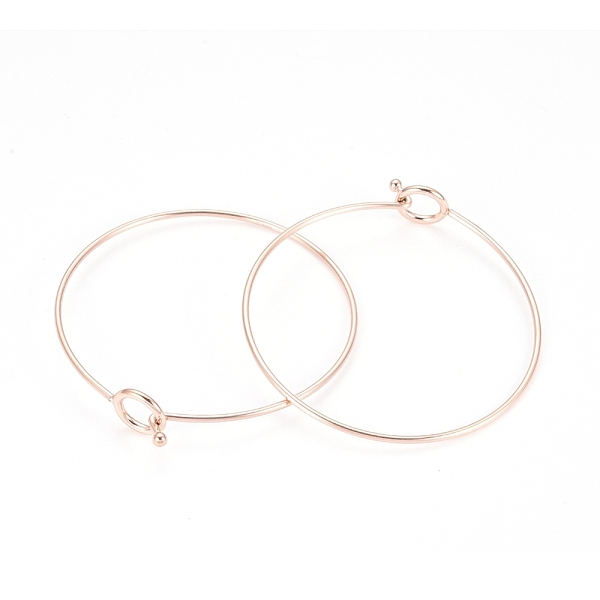 

PandaHall Ion Plating(IP) 304 Stainless Steel Expandable Bangle Making, Rose Gold, 2-3/8 inchx2-1/2 inch(60x63mm) Stainless Steel