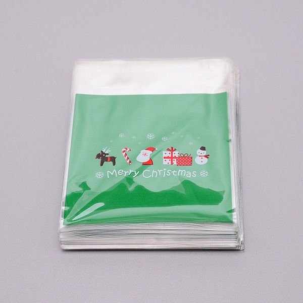 

PandaHall Christmas Theme Rectangle OPP Self-Adhesive Cookie Bags, for Baking Packing Bags, Environmentally Friendly, Christmas Themed..., Green