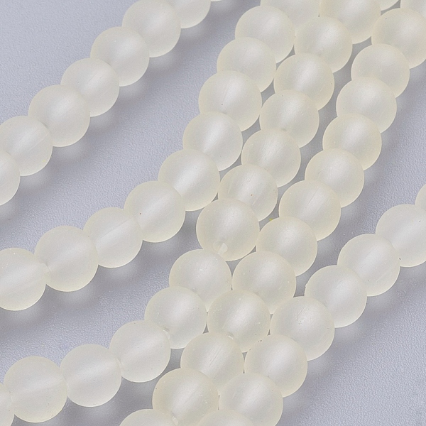 

PandaHall Transparent Glass Beads Strands, Frosted, Round, Light Goldenrod Yellow, 6mm, Hole: 1.3~1.6mm, about 140pcs/strand, 31.4 inch...