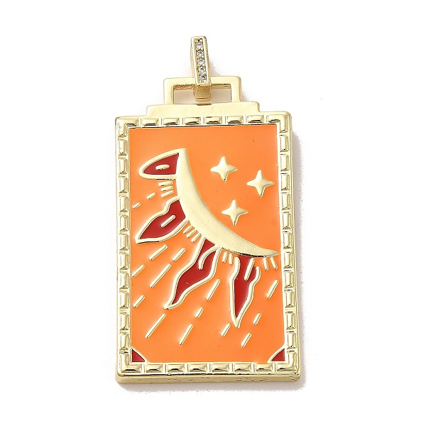 

PandaHall Brass Micro Pave Cubic Zirconia Pendant with Enamel, Rectangle, Dark Orange, 45.5x25.5x2.5mm, Hole: 4.5mm Brass+Cubic...