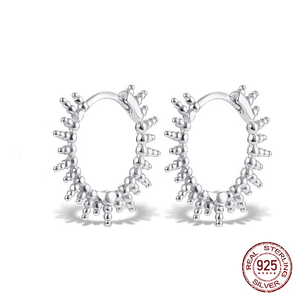 Anti-Tarnish Rhodium Plated 925 Sterling Silver Hoop Earrings