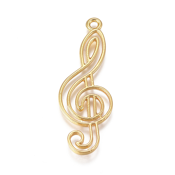 

PandaHall Zinc Alloy Open Back Bezel Pendants, For DIY UV Resin, Epoxy Resin, Pressed Flower Jewelry, Musical Note, Golden, 46x16.6x2mm...