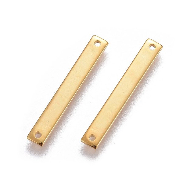 

PandaHall 201 Stainless Steel Links connectors, Rectangle, Golden, 25x3.5x1mm, Hole: 1mm 201 Stainless Steel Rectangle