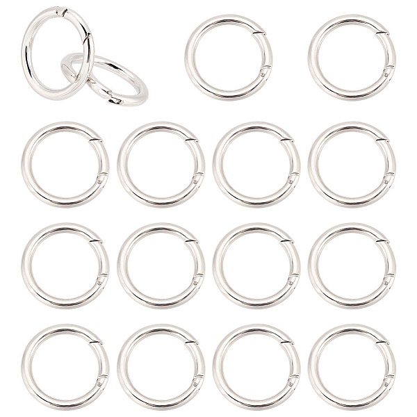 

PandaHall DICOSMETIC 10Pcs Alloy Spring Gate Rings, O Rings Findings, Spring Gate O Rings, Platinum, 44x5mm, Inner Diameter: 34mm Alloy