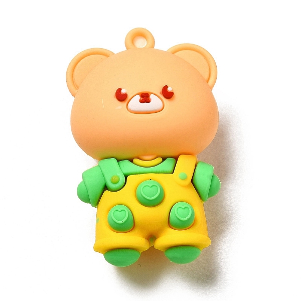 

PandaHall PVC Plastic Big Pendants, Bear Charm, Yellow, 50x31x23mm, Hole: 3mm PVC Bear Yellow