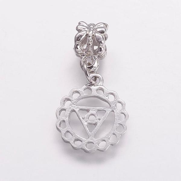 

PandaHall Alloy European Dangle Charms, Large Hole Pendants, Chakras, Platinum, 25.5~29mm, Pendant: 14~18.5x13~16x1mm, Hole: 4mm Alloy...