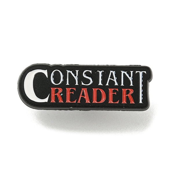 

PandaHall Consiant Reader Zinc Alloy Brooches, Word Enamel Pins for Backpack, Suit, Black, 10.5x31x1.5mm Alloy+Enamel Word Red