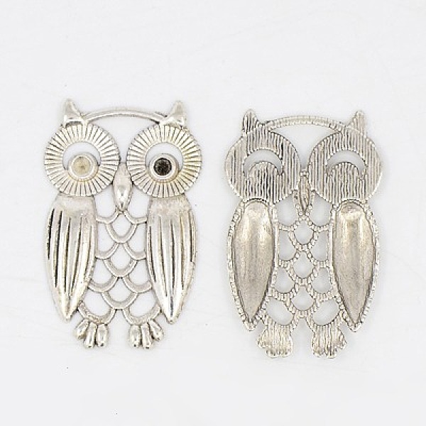 

PandaHall Zinc Alloy Pendants, Lead Free, Nickel Free and Cadmium Free, for Halloween, Owl, Antique Silver, Size: about 35mm long, 22mm wide...