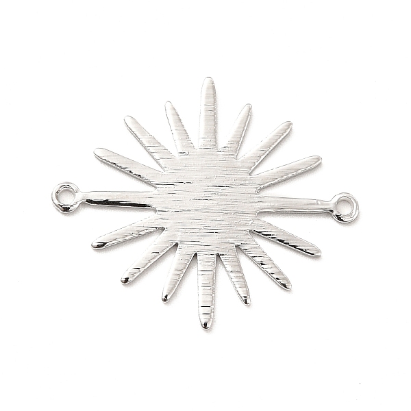 

PandaHall Rack Plating Brass Connector Charms, Long-Lasting Plated, Sun Links, Platinum, 26.5x22.5x0.9mm, Hole: 1.2mm Brass Sun