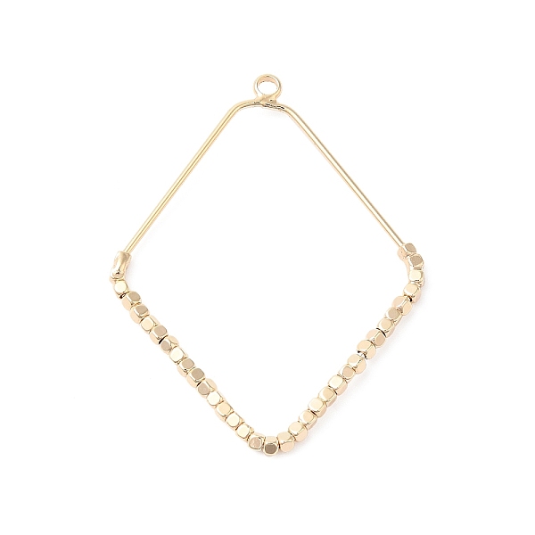 

PandaHall Brass Open Back Bezel Pendants, Nickel Free, for DIY UV Resin, Rhombus with Cubes Beaded, Real 18K Gold Plated, 40.5~41x30~31x2mm...