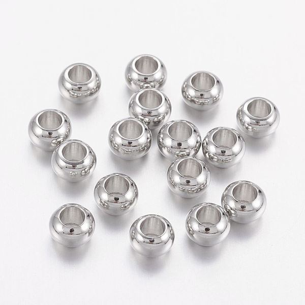 

PandaHall Brass Spacer Beads, Rondelle, Platinum Color, Size: about 6mm in diameter, 4mm thick, hole: 3mm Brass Rondelle