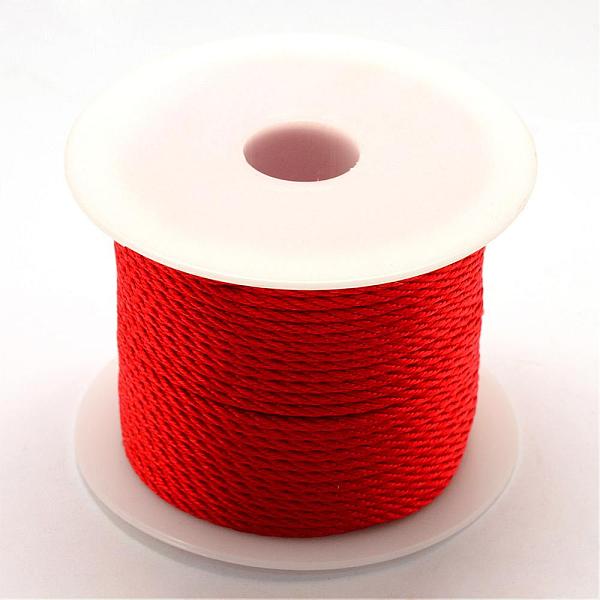 

PandaHall Braided Nylon Thread, Red, 2mm, about 54.68 yards(50m)/roll Nylon Red