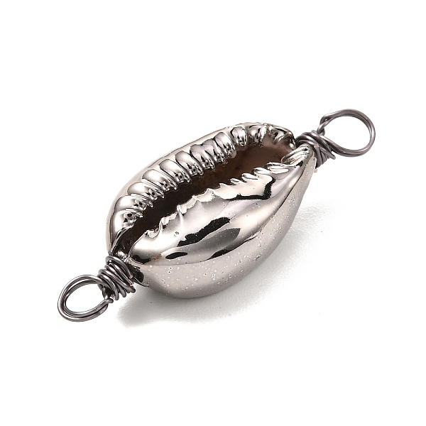 

PandaHall Electroplated Shell Beads Links Connectors, with Eco-Friendly Copper Wire, Gunmetal, 29~31.5x11~12x6~7mm, Hole: 3.5mm Shell Shell...