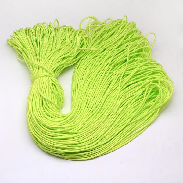 

PandaHall Polyester & Spandex Cord Ropes, 16-Ply, Green Yellow, 2mm, about 109.36 yards(100m)/bundle Polyester Green