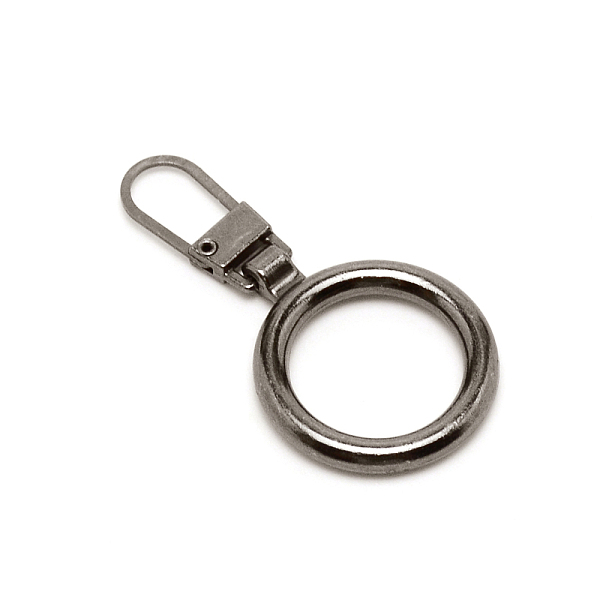

PandaHall Alloy Zipper Puller, Zip Pull Tab Replacement, Garment and Bag Accessories, Round, Gunmetal, 4.5x2.3x0.4cm, Hole: 10x6.5mm Alloy