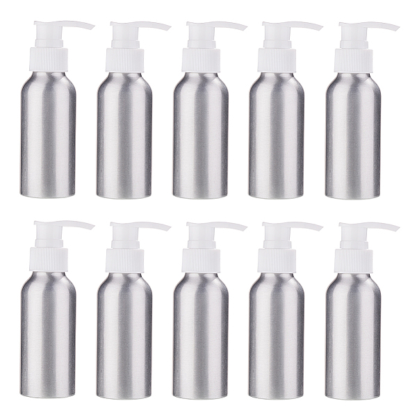 

PandaHall 100ml Aluminium Lotion Pump Bottle, with PP Plastic Pump Dispenser, Refillable Bottles, Round Shoulder, White, 13.4cm, Capacity...