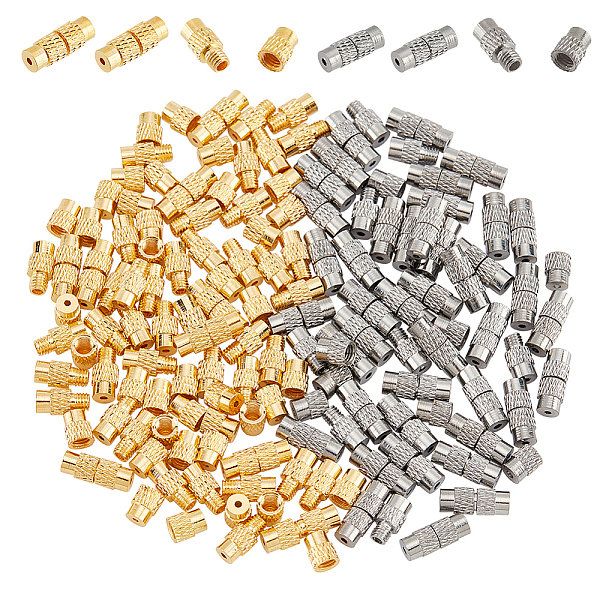 

PandaHall 100 Sets 2 Colors Brass Screw Clasps, Screw Twist Clasps Column Barrel Screw Clasps Jewelry End Tip Caps for Bracelet Necklace...