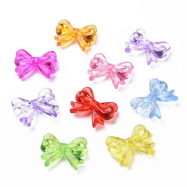 

PandaHall Transparent Acrylic Beads, Bowknot, Mixed Color, 14x18x4.5mm, Hole: 1.8mm, about 870pcs/500g Acrylic Bowknot Multicolor
