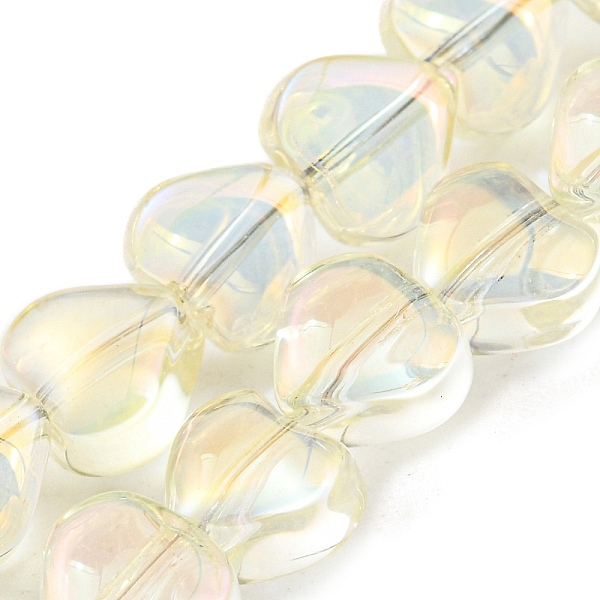 

PandaHall Full Plated Electroplate Transparent Glass Beads Strands, Heart, Light Goldenrod Yellow, 5.5x6x4mm, Hole: 0.9mm, about...