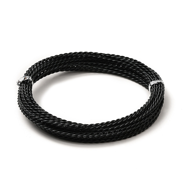 

PandaHall Aluminum Wire, Twisted Round, Black, 1.6mm, about 16.40 Feet(5m)/Roll Aluminum Twisted Round Black