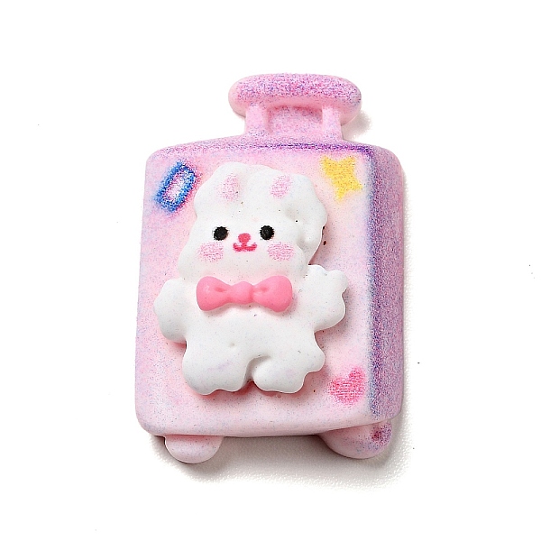 

PandaHall Lovely Rabbit Opaque Resin Cabochons, Suitcase, Rectangle Pattern, 25x16x9mm Resin Rectangle