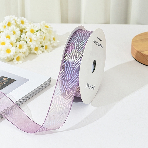 

PandaHall 18M Iridescent Polyester Organza Ribbons, Garment Accessories, Gift Packaging, Purple, 1-1/8 inch(30mm), about 19.69 Yards...