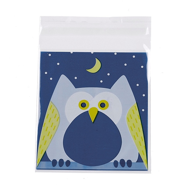 

PandaHall Rectangle OPP Self-Adhesive Cookie Bags, for Baking Packing Bags, Owl Pattern, 13x9.9x0.01cm, about 95~100pcs/bag Plastic Owl Blue