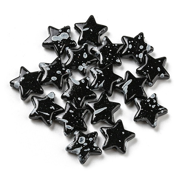 

PandaHall Spray Painted Opaque Acrylic Beads, Star, Black, 13x13x4.5mm, Hole: 1.8mm Acrylic Star Black